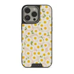 Pure Bliss - Daisy iPhone 16 Pro Case, Elite Dark (MagSafe) / Silver