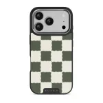 Retro Grid - iPhone 17 Pro Case, Elite Dark (MagSafe) / Silver