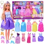 Anlily MODEL Doll + large set of 11 princess dresses and accessories ZA5695