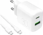 Prolite 30 W valge USB-C-kaabel