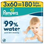 Pampers Aqua Niisked Beebisalvr&auml;tid, 3 Pakki, 180 Niisket Salvr&auml;tikut