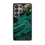 Emerald Pool - Elegant Samsung Galaxy S25 Ultra Case, Elite Dark (Magnetic) / Silver
