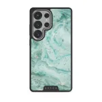 Uluwatu Waves - Teal Samsung Galaxy S25 Ultra Case, Elite Dark (Magnetic) / Silver