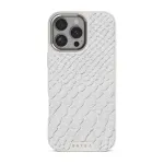 Glacial Desert - White Snakeskin iPhone 16 Pro Case, Elite Light (MagSafe) / Silver