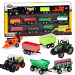 Set of agricultural vehicles - tractor, combine harvester, trailers 12 elements ZA6419