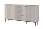 Chest Of Doors Vesper 160 Cm With 3 Drawers - Cashmere / Nut / Balck Legs
