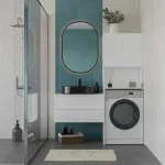 Pesumasina kapp, Hanah Home, valge, 65 x 182 x 60