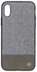 "Synthetic Leather Glitter II Back Case iPhone X/XS" Silver