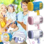 Rocket Bazooka 88 hole Soap Bubble Gun Pink