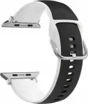 Apple Watch Silico Leather 42/44/45/49mm Black-White Box