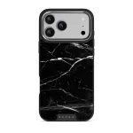 Noir Origin - Black Marble iPhone 17 Pro Max Case, Elite Dark (MagSafe) / Silver