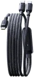 &bdquo;Baseus&ldquo; &bdquo;Flash 4&ldquo; 140 W 2-in-1 USB-C&ndash;USB-C + USB-C kaabel, 1,5 m &ndash; must (6942521200658)