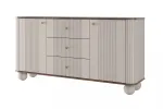 Chest Of Doors Vesper 160 Cm With 3 Drawers - Cashmere / Nut / Gold Handles / Ball Legs