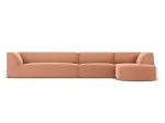 Velvet Modular Right Corner Sofa, "Siena", 5 Seats, 366x180x69 Made in Europe