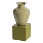 NUMO WALL DECO SET VASE/KUBE 29X13 CM METAL GREEN