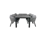 Albany Table - 224/324 - Black/Grey+Virya Dining Chair - BLACK Alu / Grey cushion _6