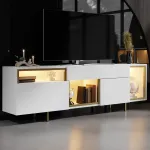TV-alus, Hanah Home, valge/kuldne, 180 x 55 x 32