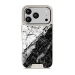 Fatal Contradiction - Black & White Marble iPhone 17 Pro Case, Elite Light (MagSafe) / Silver