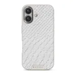 Glacial Desert - White Snakeskin iPhone 16 Case, Elite Light (MagSafe) / Silver