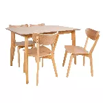 S&ouml;&ouml;gilauakomplekt ROXBY laud 120x80xH76cm, 4 tooli (AC91520 ), tamm