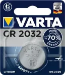 CR2032, 3 V, liitium