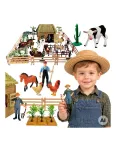WOOPIE Large Farm with Animals 63 pcs. Farmers' Farm Figures Stable for Children