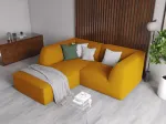 Velvet Modular Left Corner Sofa, "Siena", 3 Seats, 186x180x69 Made in Europe