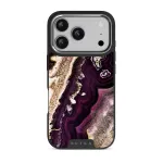 Purple Skies - Marble iPhone 17 Pro Case, Elite Dark (MagSafe) / Silver