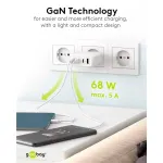 USB-C-laadija, PD, GaN, 68 W, must