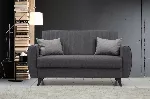 Kahekohaline diivan-voodi Hanah Home Alkon, tumehall, 158 x 86 x 77