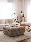Pouffe Hanah Home Chester, kreemikas, 80 x 40 x 80