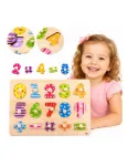 TOOKY TOY Wooden Puzzle Learning to Count Puzzle with Pins Numbers