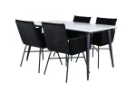 Jimmy Dining Table - Black / White HPL+Petra Chair - Black / Black Velvet_4