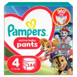 Pampers Pants Paw Patrol P&uuml;ksm&auml;hkmed, Suurus 4, 144 M&auml;het, 9-15 kg