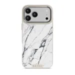 Satin White - Marble iPhone 17 Pro Max Case, Elite Light (MagSafe) / Silver