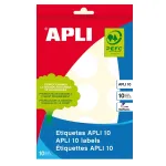 APLI kleebised, &uuml;mmargused, l&auml;bim&otilde;&otilde;t 32 mm, 10 tk, valged, pakend