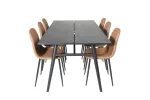S&ouml;&ouml;gilaud Sleek (pikendatav), Must, 195x95cm+6 tooli Polar, Pruun/Must