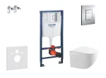 Grohe Rapid SL &ndash; Komplekt: seinale paigaldatav alus, Gaia WC-pott pehmelt sulguva kaanega ja Skate Cosmopolitan loputusnupuga, kroomitud SANI11BA1105