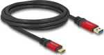 "Delock USB 10 Gbps kaabel USB Type-A pistikuga ja USB Type-C&trade; pistikuga, 2 m, punane, metallist"