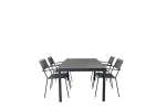 Levels Table 160/240 - Black/Grey+Lindos Armchair - Black Alu / Grey Rope_4