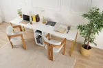 &Otilde;pilaud, Hanah Home, valge/kuldne, 240 x 74 x 60