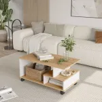 Kohvilaud, Hanah Home, tamm, valge, 90 x 42,5 x 51