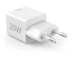 00201991 Fast Charger 1x USB-C 1x USB-A, Mini Charger, PD, 20W, White