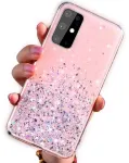"Glue Glitter Silicone Case iPhone 13 Pro Max" Pink