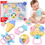 2in1 rattle and teether - large set of 8 pcs. PASTEL for toddlers ZA6627