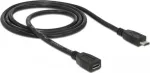 "Delock USB 2.0 pikenduskaabel, pistiku t&uuml;&uuml;p Micro-B > pesa t&uuml;&uuml;p Micro-B, 1 m"