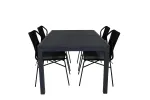 Marbella Table 160/240 - Black/Black+Julian Dining Chair - Black Steel / Black Rope (stackable)_4