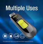 128 GB C145 USB 3.2 must-kollane