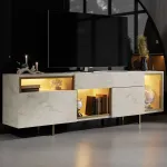 TV-alus, Hanah Home, travertiin, kuldne, 180 x 55 x 32