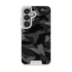 Night Black Camouflage - Samsung Galaxy S25 Case, Elite Light (Magnetic) / Silver
